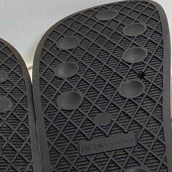 BCBGeneration Women's Black Logo Flip Flop Slides Slippers Size 10 - Picture 8 of 10